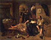 Jan Steen The Drunken couple. oil painting reproduction